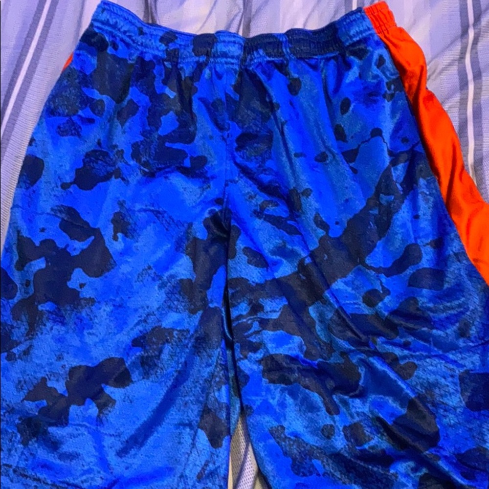 Blue and Orange Under Armor Shorts